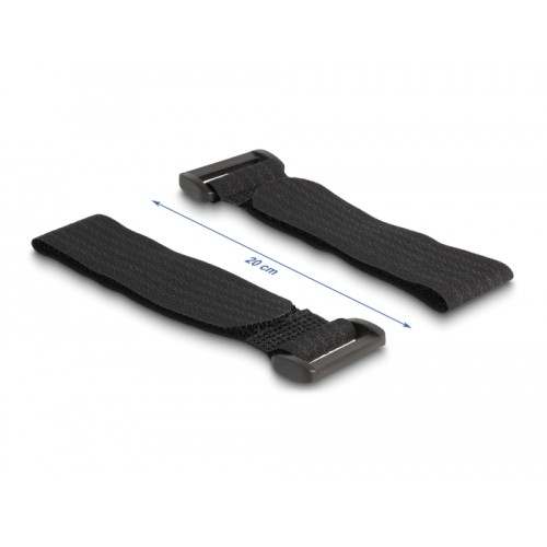 Delock Hook-and-loop pad self-adhesive with hook-and-loop cable tie set 10 pieces black
