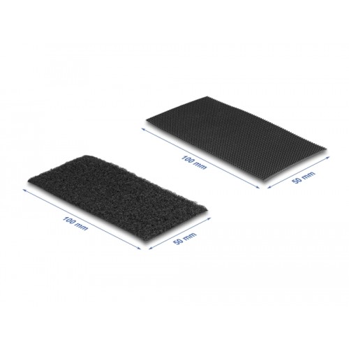 Delock Hook-and-loop pad self-adhesive with hook-and-loop cable tie set 10 pieces black