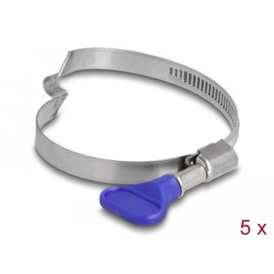 Delock Butterfly Hose Clamp stainless 400 steel with bridge right-handed 50 - 65 mm 5 pieces