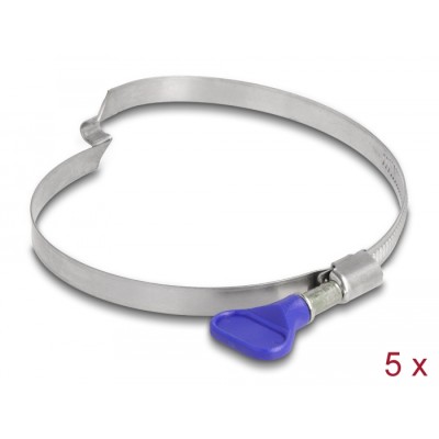 Delock Butterfly Hose Clamp stainless 400 steel with bridge right-handed 80 - 100 mm 5 pieces