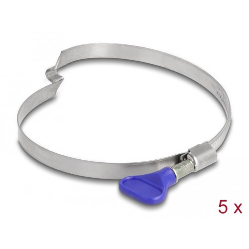 Delock Butterfly Hose Clamp stainless 400 steel with bridge right-handed 80 - 100 mm 5 pieces