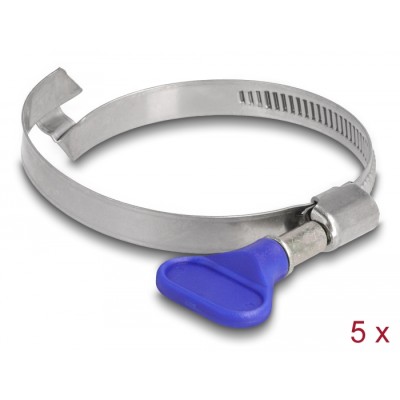 Delock Butterfly Hose Clamp stainless 400 steel with bridge left-handed 50 - 65 mm 5 pieces
