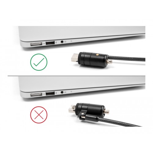 Navilock Laptop Security Cable for USB Type-A port with Key Lock