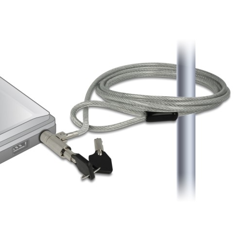 Navilock Laptop Security Cable with Key Lock for Noble Wedge & HP Elite X2