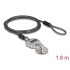 Navilock Security cable for tablets and smartphones with combination lock and steel plate with adhesive pad