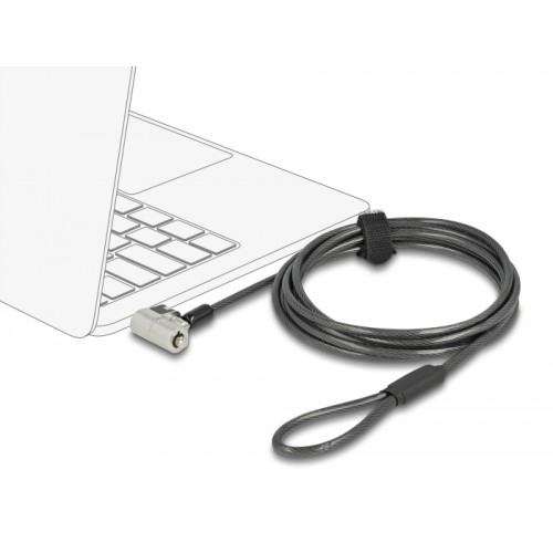Navilock Laptop Security Cable with 3 lockheads for Kensington, Noble Wedge and Nano slot