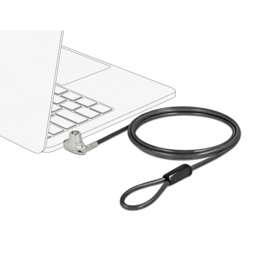 Navilock Laptop Security Cable with Key Lock for HP Nano slot - Carbon steel cable