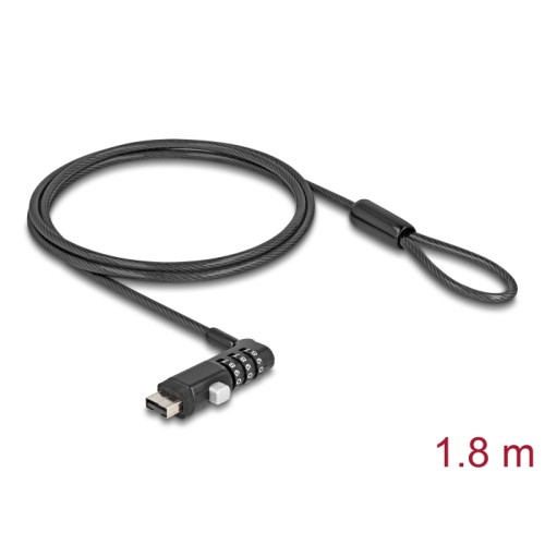 Navilock Laptop Security Cable for USB Type-A port with Combination Lock