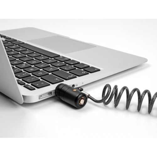 Navilock Laptop Security Coiled Cable for USB Type-A port with Key Lock