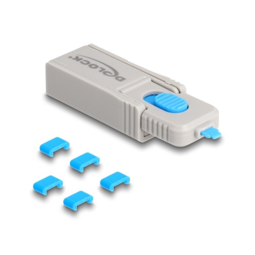 Delock Type-C™ Port Blocker Set for Type-C™ female ports 5 pieces + lock tool