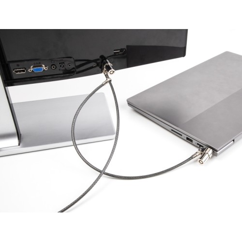 Navilock Dual Laptop Security Cable with Key Lock for two Kensington slots 3 x 7 mm