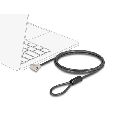 Navilock Laptop Security Cable with Key Lock for standard Kensington slot - short locking head 2