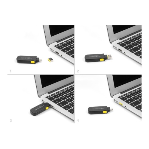 Delock USB Port Blocker Set for USB Type-A female port 4 pieces + Lock tool