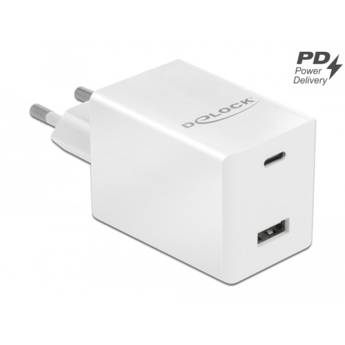 Delock USB GaN Charger USB Type-C™ PD 3.0 and USB Type-A with 48 W