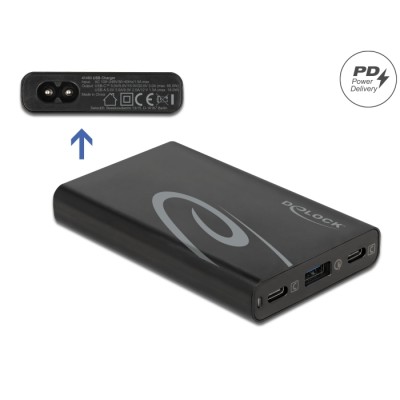 Delock USB Charger 2 x USB Type-C™ PD 3.0 + 1 x USB Type-A with 60 W