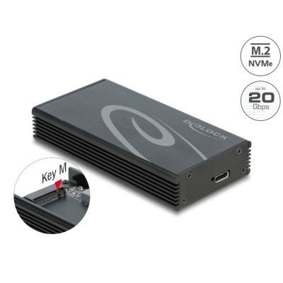 Delock External Enclosure for M.2 NVMe PCIe SSD with SuperSpeed USB 20 Gbps (USB 3.2 Gen 2x2) USB Type-C™ female