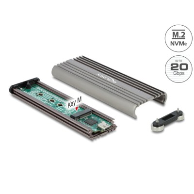 Delock External Enclosure for M.2 NVMe PCIe SSD with SuperSpeed USB 20 Gbps (USB 3.2 Gen 2x2) USB Type-C™ female - tool free