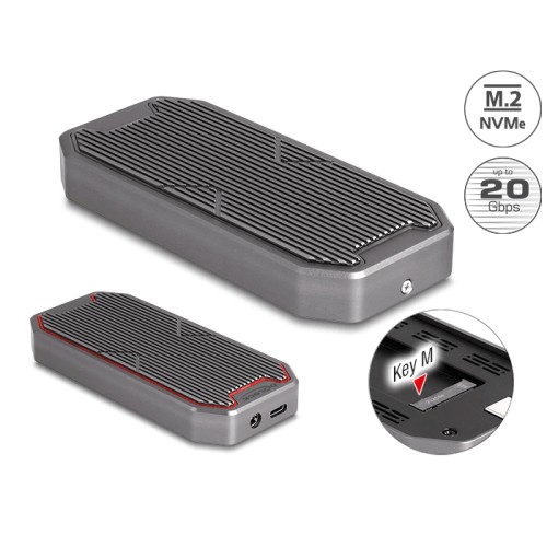 Delock External Gaming Enclosure for M.2 NVMe PCIe SSD with SuperSpeed USB 20 Gbps (USB 3.2 Gen 2x2) USB Type-C™ female and RGB 