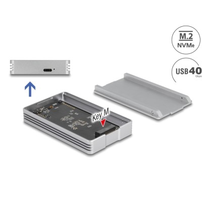 Delock USB4™ 40 Gbps Enclosure for 1 x M.2 NVMe SSD - tool free