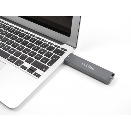 Delock External Enclosure for M.2 NVME PCIe SSD or SATA SSD with USB 10 Gbps Type-A male