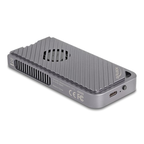 Delock USB 40 Gbps Enclosure for 1 x M.2 NVMe SSD in Gaming Style with LED and Fan - tool free