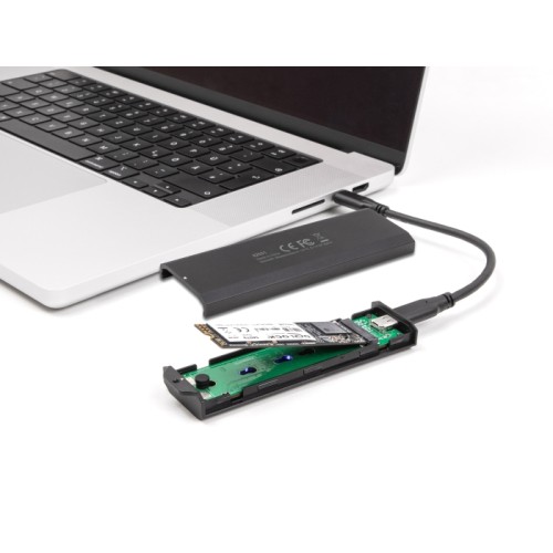 Delock External USB Type-C™ 20 Gbps Combo Enclosure for M.2 NVMe PCIe or SATA SSD - tool free