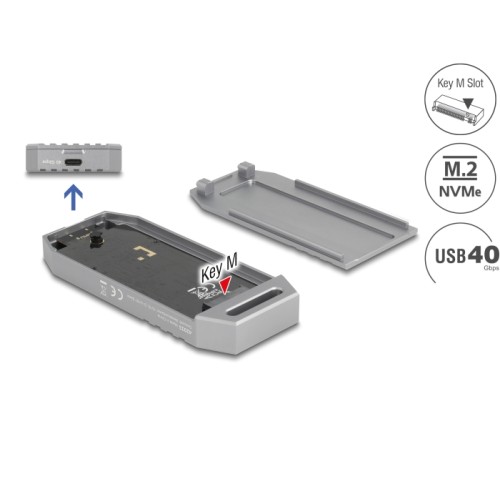 Delock M.2 NVMe SSD Enclosure USB 40 Gbps - tool free