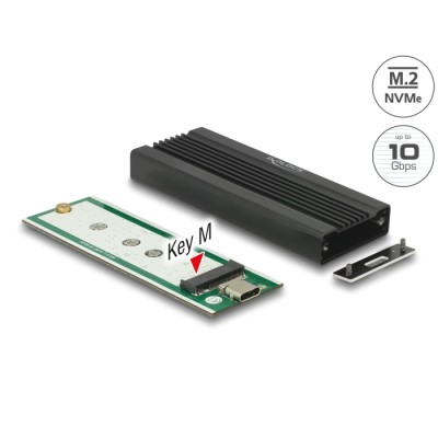 Delock External Enclosure for M.2 NVMe PCIe SSD with SuperSpeed USB 10 Gbps (USB 3.1 Gen 2) USB Type-C™ female