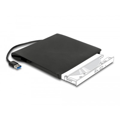 Delock External Enclosure for 5.25″ Ultra Slim SATA Drives 9.5 mm to USB Type-A male