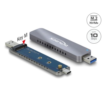 Delock External Enclosure for M.2 NVME PCIe SSD with USB Type-C™ and Type-A male