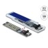 Delock External Enclosure for M.2 NVME PCIe SSD with USB Type-C™ female transparent