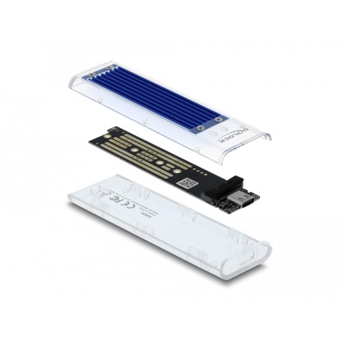 Delock External Enclosure for M.2 NVME PCIe SSD with USB Type-C™ female transparent