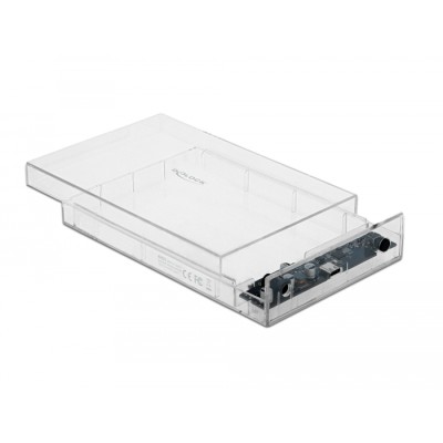 Delock External Enclosure for 3.5″ SATA HDD with USB Type-C™ female transparent - tool free 2