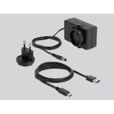 Delock External Dual Enclosure for 2 x 3.5″ SATA HDD with USB Type-C™ female transparent - tool free 2