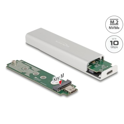 Delock External Enclosure for M.2 NVMe PCIe SSD with SuperSpeed USB 10 Gbps (USB 3.2 Gen 2) USB Type-C™ female