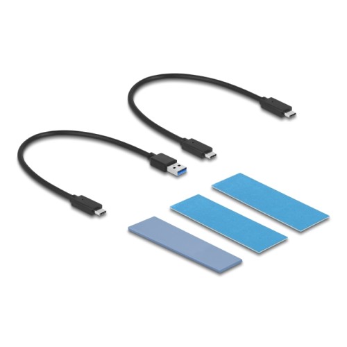 Delock External USB Type-C™ Combo Enclosure for M.2 NVMe PCIe or SATA SSD - tool free