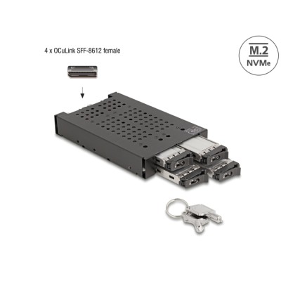 Delock 3.5″ Mobile Rack for 4 x M.2 NVMe SSD with OcuLink SFF-8612 connector