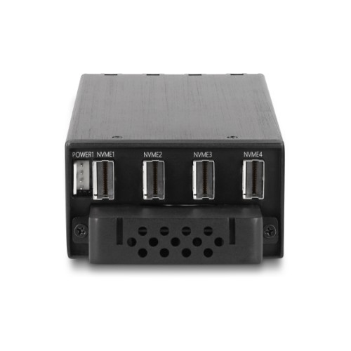 Delock Slim Bay Mobile Rack for 4 x M.2 NVMe SSD with Slim SAS SFF-8654 connector