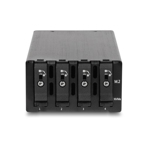 Delock Slim Bay Mobile Rack for 4 x M.2 NVMe SSD with Slim SAS SFF-8654 connector