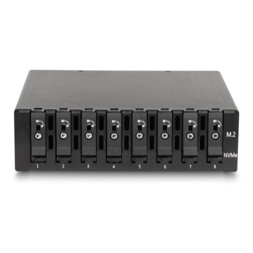Delock 5.25″ Mobile Rack for 8 x M.2 NVMe SSD with Slim SAS SFF-8654 connector