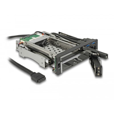 Delock 5.25″ Mobile Rack for 1 x 2.5″ + 1 x 3.5″ SATA HDD + 2 x USB 3.0 ports 2