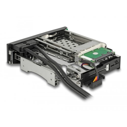 Delock 5.25″ Mobile Rack for 1 x 2.5″ + 1 x 3.5″ SATA HDD + 2 x USB 3.0 ports
