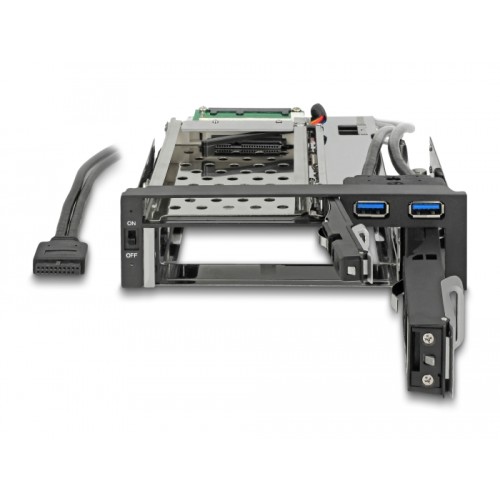 Delock 5.25″ Mobile Rack for 1 x 2.5″ + 1 x 3.5″ SATA HDD + 2 x USB 3.0 ports