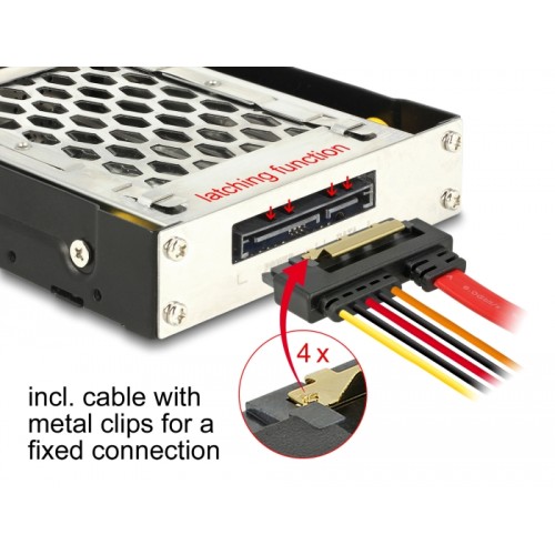 Delock 3.5″ Mobile Rack for 1 x 2.5″ SATA / SAS HDD / SSD with vibration protection