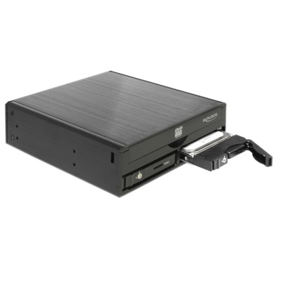 Delock 5.25″ Mobile Rack for 1 x 5.25″ Slim Drive + 2 x 2.5″ SATA HDD / SSD