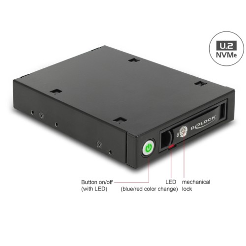 Delock 3.5″ Mobile Rack for 1 x 2.5″ U.2 NVMe SSD or SATA / SAS HDD / SSD