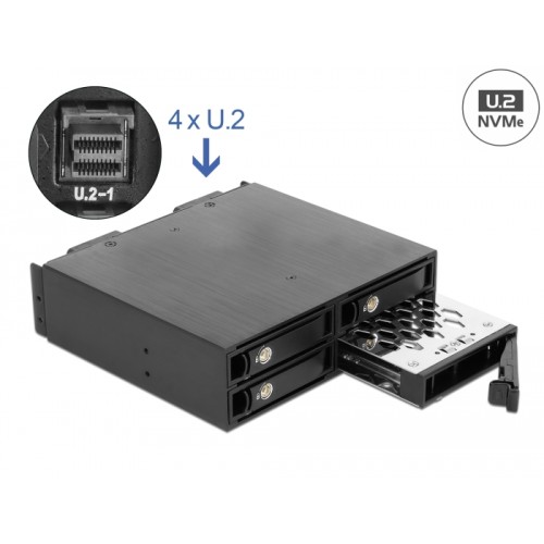 Delock 5.25″ Mobile Rack for 4 x 2.5″ U.2 NVMe SSD with lockable Trays