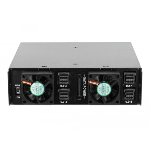 Delock 5.25″ Mobile Rack for 4 x 2.5″ U.2 NVMe SSD with lockable Trays