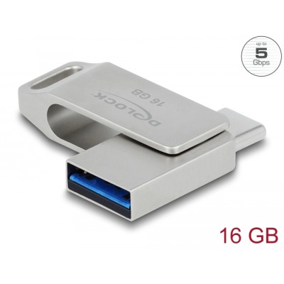 Delock USB 3.2 Gen 1 USB-C™ + Type-A Memory Stick 16 GB - Metal Housing
