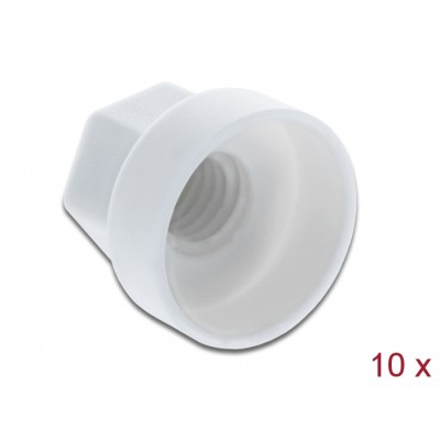 Delock Protective cap hexagon for screw M6 white 10 pieces